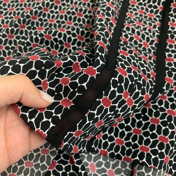 Pleione Blouse Womens M Medium Sheer Panel V Neck Lightweight Micro Pattern Tank - Picture 8 of 11